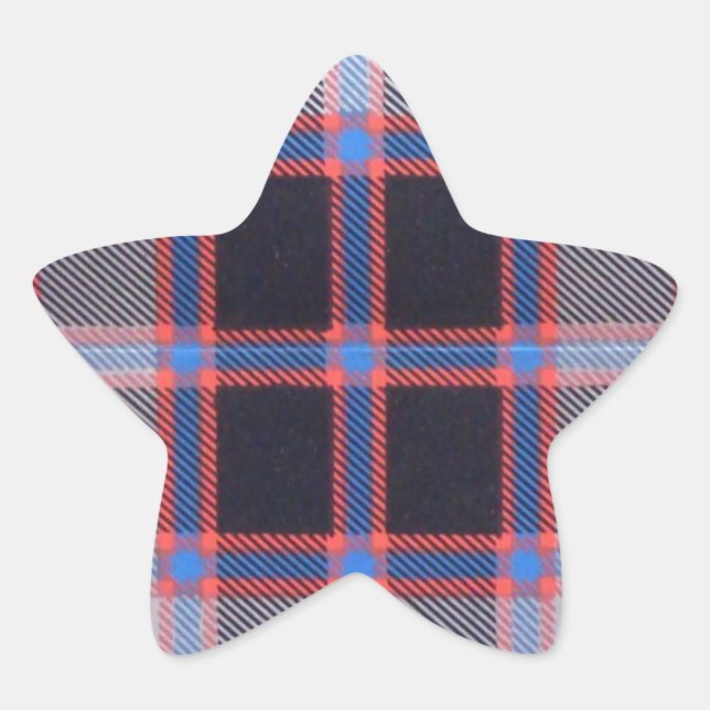 PEGATINA EN FORMA DE ESTRELLA MACPHERSON HUNTING TARTAN (Anverso)