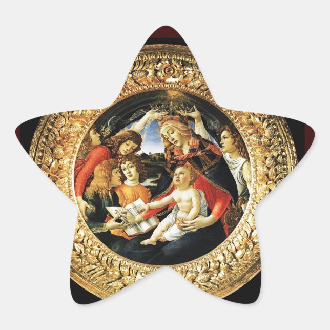 Pegatina En Forma De Estrella Madonna de la magnífica estrella (Anverso)