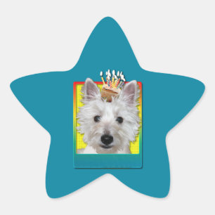 Pegatina En Forma De Estrella Magdalena del cumpleaños - Westie - el tanque