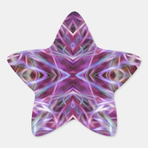 Pegatina En Forma De Estrella Mandala gráfica rosa