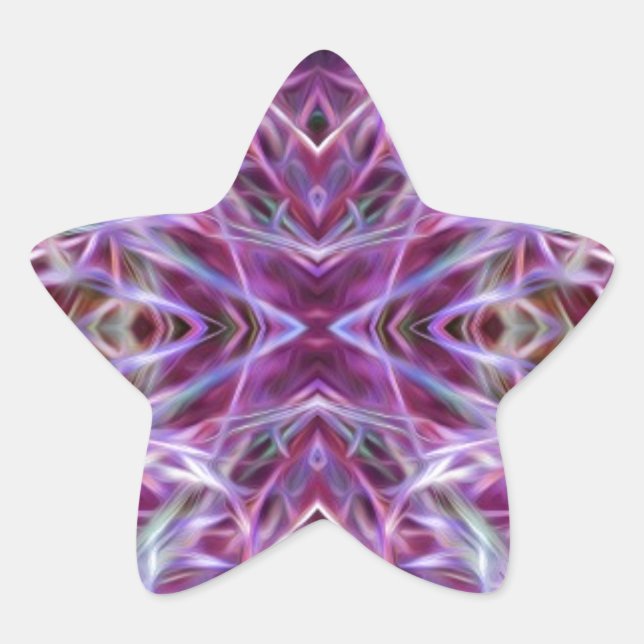 Pegatina En Forma De Estrella Mandala gráfica rosa (Anverso)