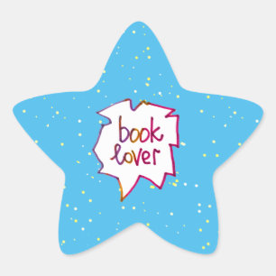Pegatina En Forma De Estrella Manejo de texto de palabras de amor de libro