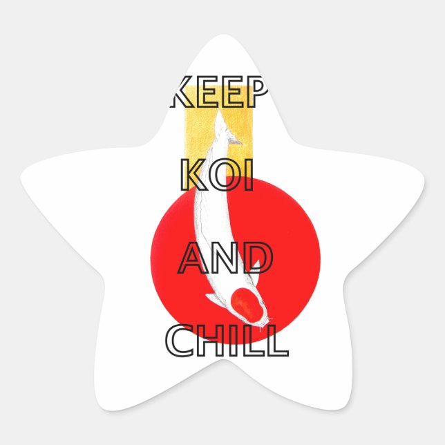 PEGATINA EN FORMA DE ESTRELLA MANTENER KOI Y CHILL (Anverso)