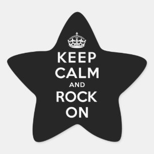 Pegatina En Forma De Estrella Mantener la calma y el rock en marcha