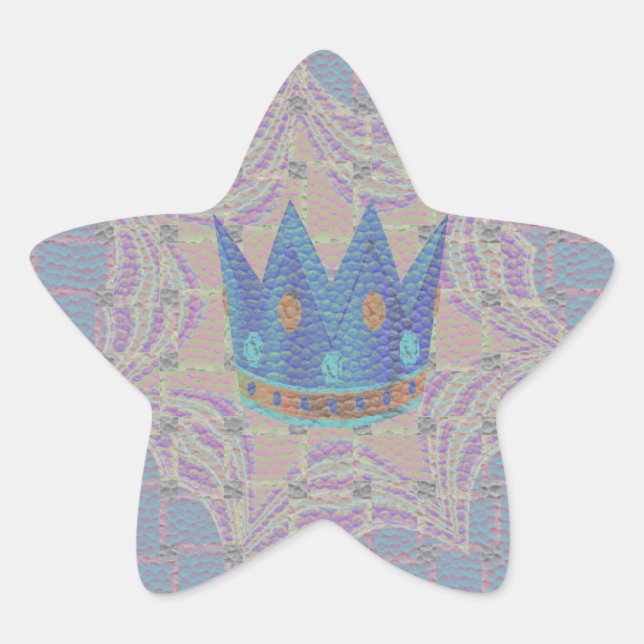 Pegatina En Forma De Estrella Manténgalo Simple: Pastel Royal Clarity Pattern Ar (Anverso)