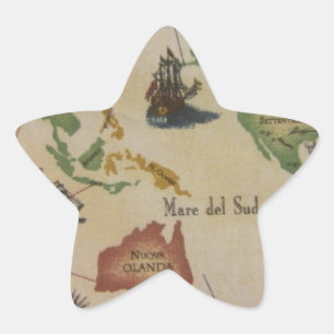 Pegatina En Forma De Estrella Mapa mundial