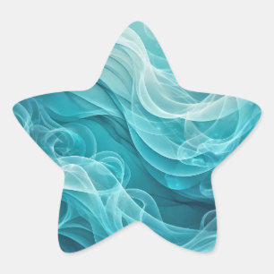Pegatina En Forma De Estrella Mar azul turquesa cielo remolino soñador