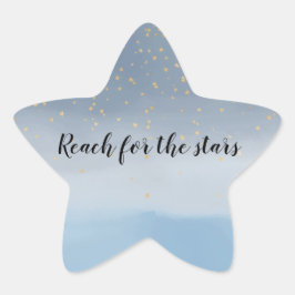 Pegatina En Forma De Estrella Marina Blue Gold Stars Sky Watercolor