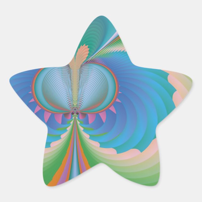 Pegatina En Forma De Estrella Mariposa (Anverso)
