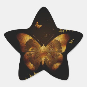 Pegatina En Forma De Estrella Mariposa de hierro