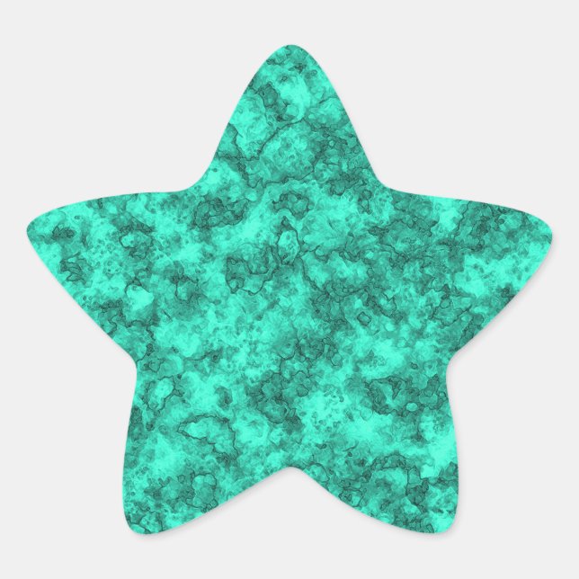 Pegatina En Forma De Estrella Mármol turquesa (Anverso)