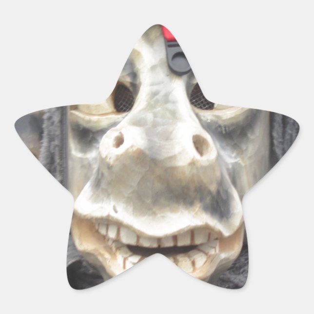 Pegatina En Forma De Estrella Máscara de Donkey Loco (Anverso)
