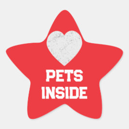 PEGATINA EN FORMA DE ESTRELLA MASCOTAS DENTRO