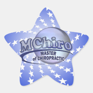 Pegatina En Forma De Estrella MChiro Master of Chiropractic Medicine Blue Logo