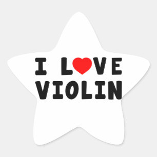 Pegatina En Forma De Estrella Me encanta el violín