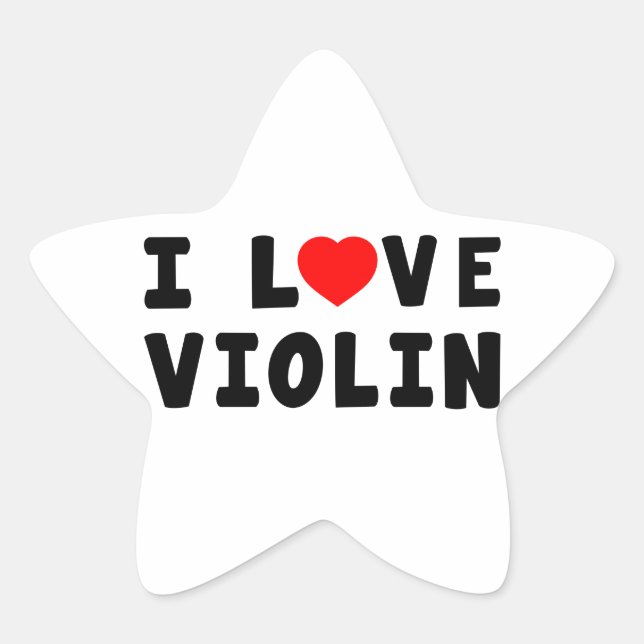 Pegatina En Forma De Estrella Me encanta el violín (Anverso)