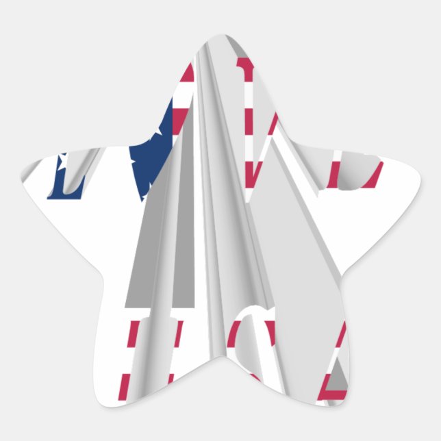 PEGATINA EN FORMA DE ESTRELLA ME ENCANTA ESTADOS UNIDOS (Anverso)
