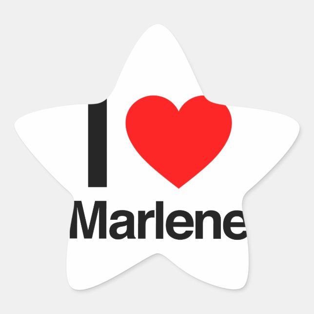 Pegatina En Forma De Estrella me encanta marlene (Anverso)