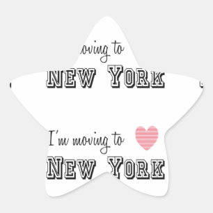 Pegatina En Forma De Estrella Me mudo a Nueva York