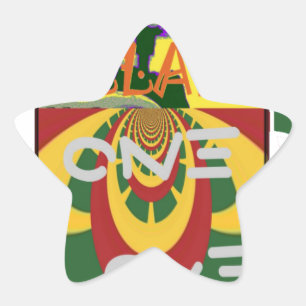 Pegatina En Forma De Estrella Mensaje de Amor en Impresión de Arte de Colores Ra