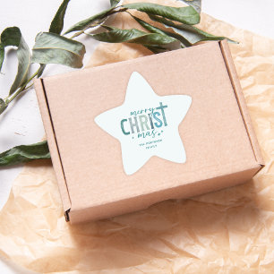 Pegatina En Forma De Estrella Merry Christ mas Christian Boho