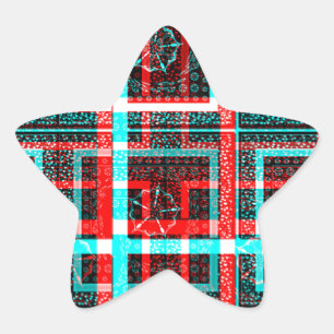 Pegatina En Forma De Estrella Mi Diseño de Laberinto Cuadrado