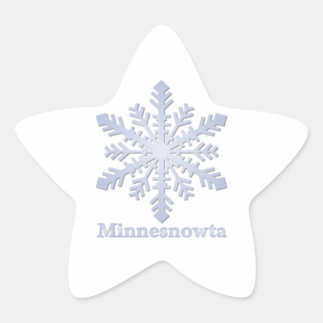 Pegatina En Forma De Estrella Minnesnowta Blue Snowflake (Anverso)