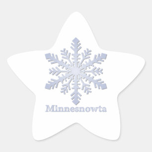 Pegatina En Forma De Estrella Minnesnowta Blue Snowflake