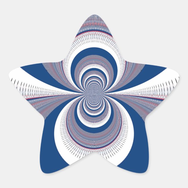 Pegatina En Forma De Estrella Mitad Azul (Anverso)