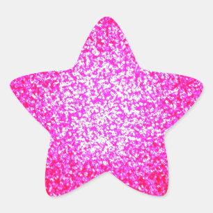 Pegatina En Forma De Estrella Moda purpurina rosa brillante