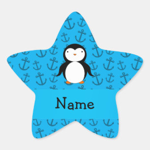Pegatina En Forma De Estrella Modelo azul personalizado de las anclas del