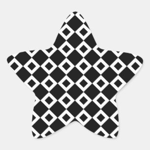 Pegatina En Forma De Estrella Modelo blanco y negro del diamante
