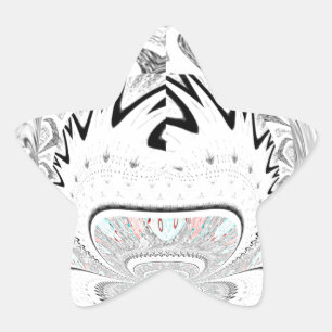 Pegatina En Forma De Estrella Moderno Urban Ash Gray Flora Abstract Pattern Art