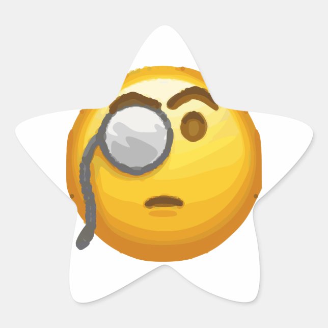 Pegatina En Forma De Estrella monóculo de emoji (Anverso)