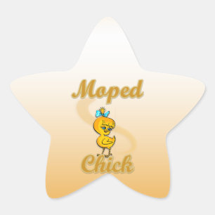 Pegatina En Forma De Estrella Moped Chick