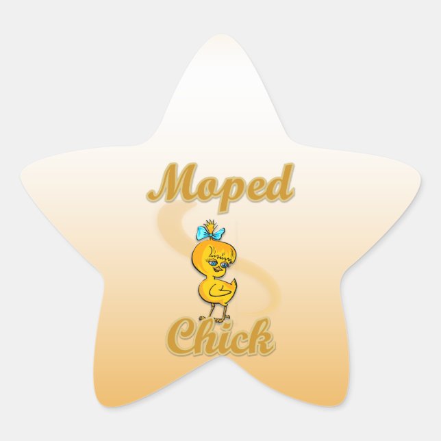 Pegatina En Forma De Estrella Moped Chick (Anverso)
