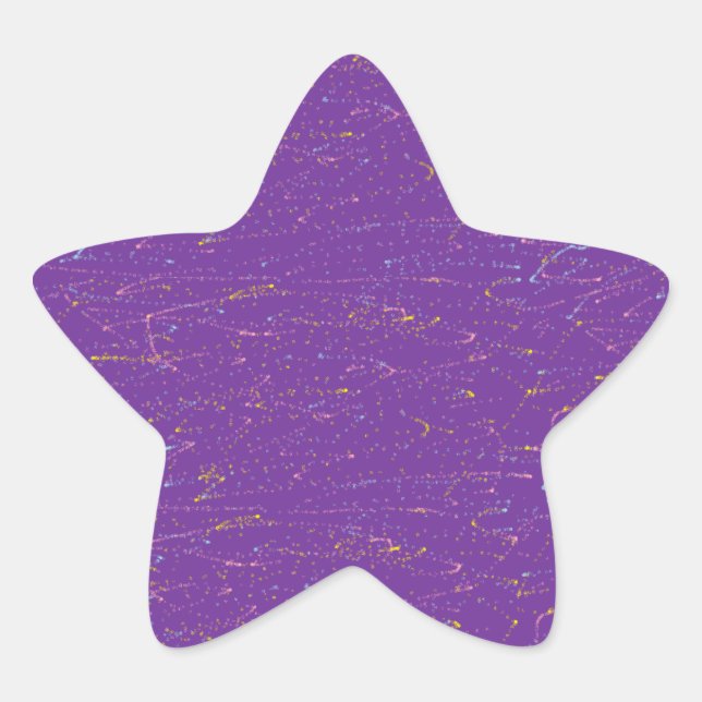 Pegatina En Forma De Estrella Morado colorido (Anverso)