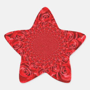 Pegatina En Forma De Estrella Mundo de Color Rosa: Fantasía Floral