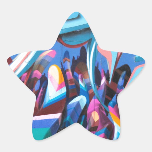 Pegatina En Forma De Estrella Muro de grafitis geniales (Anverso)