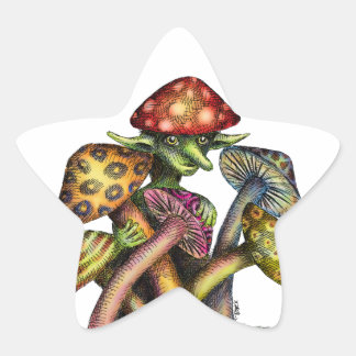 Pegatina En Forma De Estrella Mushroom Elf
