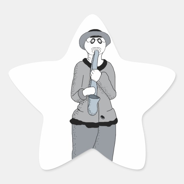 Pegatina En Forma De Estrella músico (Anverso)