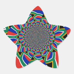 Pegatina En Forma De Estrella Nación Arcoíris: Impresión de Arte Vibrante de Sud