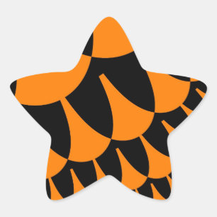 Pegatina En Forma De Estrella Naranja y escalas negras