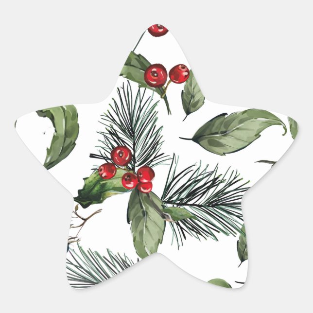 Pegatina En Forma De Estrella Navidad  (Anverso)