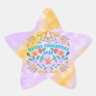 PEGATINA EN FORMA DE ESTRELLA NAVIDAD DE FERIA PERSONALIZADA 20XX