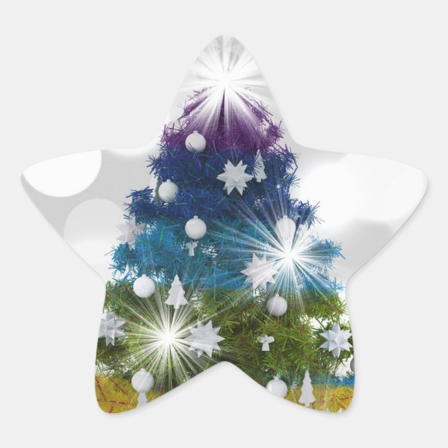 Pegatina En Forma De Estrella Navidades (Anverso)