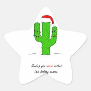 Pegatina En Forma De Estrella Navidades de Cactus