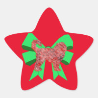 Navidades de Cockapoo Dog Silhouette Green Bow