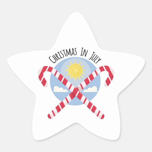 Pegatina En Forma De Estrella Navidades de julio (Anverso)