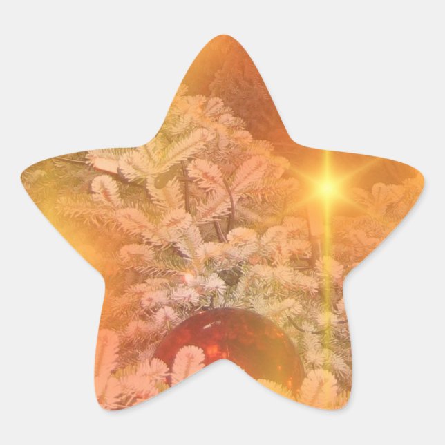 Pegatina En Forma De Estrella Navidades de oro (Anverso)